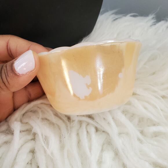 Fire King 424 Peach Luster Custard Dessert Cup Set 6ozFire - Picture 5 of 6